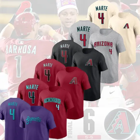 Ketel Marte #4 Arizonna Diamondbacks Team Name & Number Player Unisex Fan Gifts