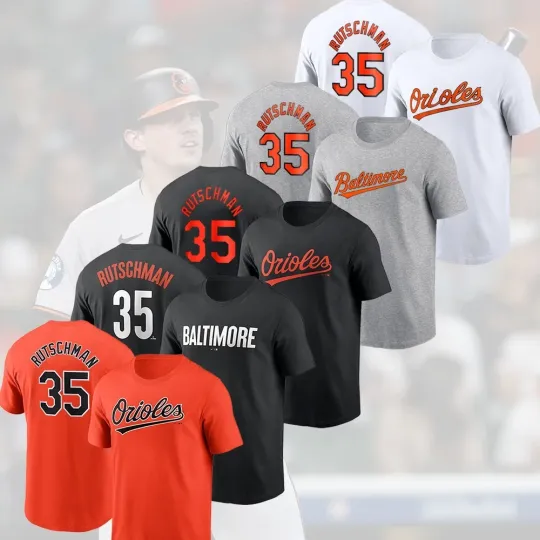 Discover Adley Rutschman #35 Baltimore Orioles Team Name & Number Player Unisex Fan Gifts
