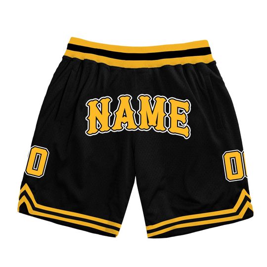 Discover Custom Black-Yellow Mesh Shorts