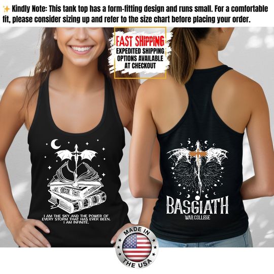 Fourth Wing Tank Top, Basgiath War College Tank Tee, Bookish Tank Tops, Xaden Riorson, Gifts For Readers, Book Lovers Tee