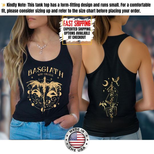 Fourth Wing Tank Top, Basgiath War College Tank Tee, Bookish Tank Tops, Xaden Riorson, Gifts For Readers, Book Lovers Tee