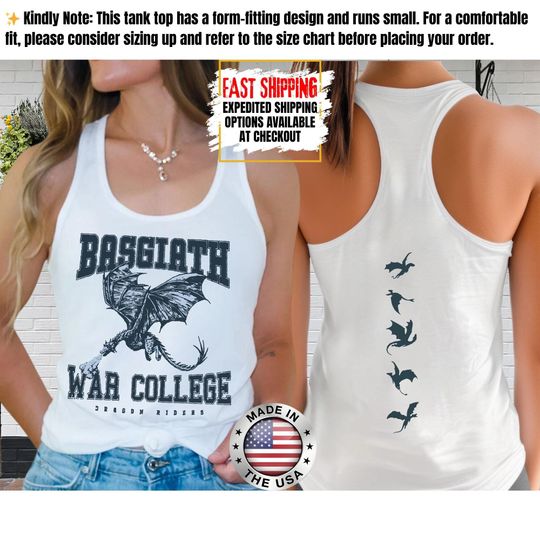 Fourth Wing Tank Top, Basgiath War College Tank Tee, Bookish Tank Tops, Xaden Riorson, Gifts For Readers, Book Lovers Tee