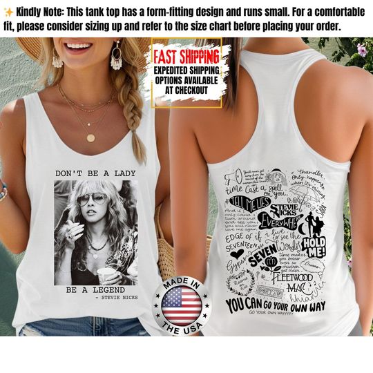 Discover Don't Be A Lady Be A Legend Tank Top, Stevie Nicks Top, Limited Stevie Nicks Retro Tank Top, Next Level 1533, BC 8882
