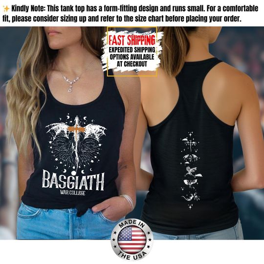 Discover Fourth Wing Tank Top, Basgiath War College Tank Tee, Bookish Tank Tops, Xaden Riorson, Gifts For Readers, Book Lovers Tee