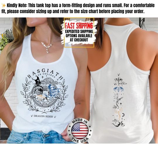 Fourth Wing Tank Top, Basgiath War College Tank Tee, Bookish Tank Tops, Xaden Riorson, Gifts For Readers, Book Lovers Tee