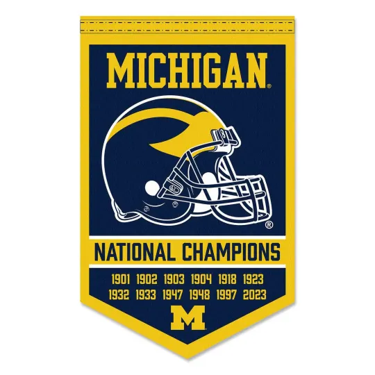 Discover Michigan Wolverines 12-Time Football National Champions Pennant