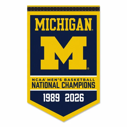 Michigan Wolverines College Basketball Pennant