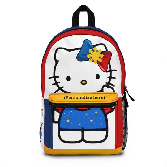 Personalized Philippines Hello Kitty Cat Backpack, Cute Kids' Backpack, Girls' School Bag, Back to School