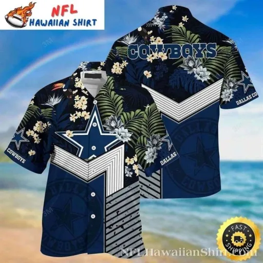 Discover Navy Floral Starburst Dallas Cowboys Hawaiian Shirt