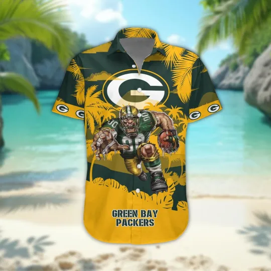 Discover Green Bay Packers Personalized Gridiron Warrior Hawaiian Shirt