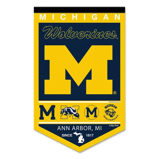 Discover Michigan Wolverines Heritage Logo Pennant