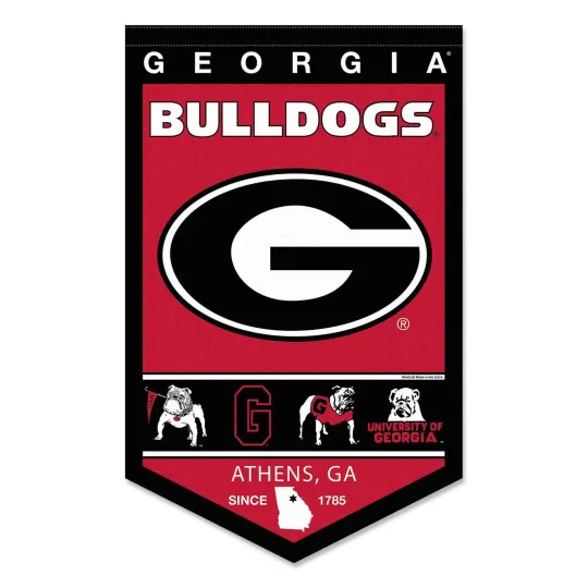 GA Bulldogs Heritage Logo History Banner Pennant