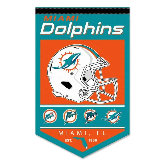 Discover Miami Dolphins Heritage Logo Banner Flag