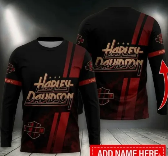 Custom NameHarley Racing Davidson 3D Long Sleeve Shirt