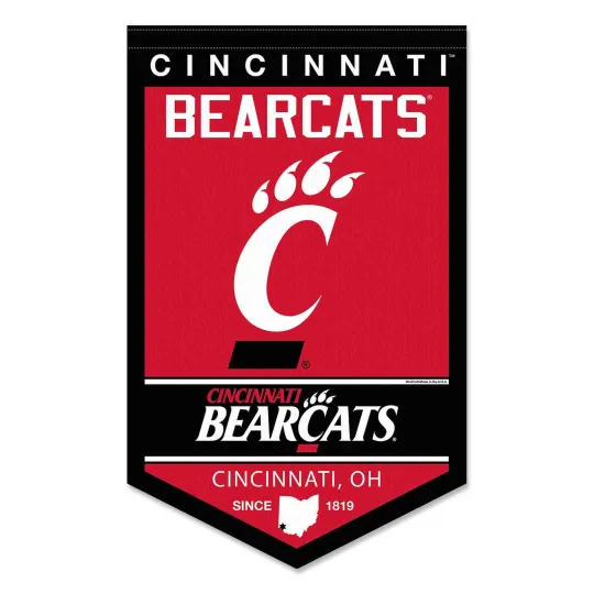 Discover Cincinnati Bearcats Heritage Logo History Banner Pennant