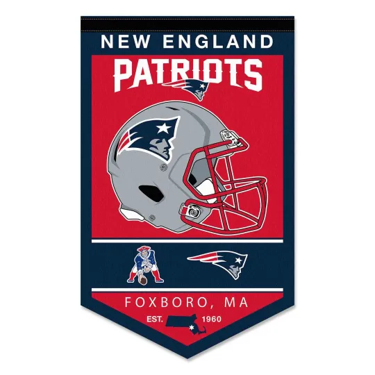New England Patriots Heritage Logo Banner Flag