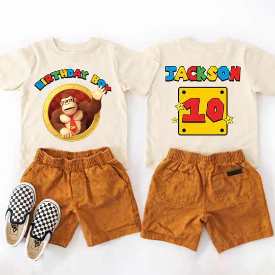 Discover Donkey Kong Birthday Boy Shirt: Mario Game Unisex Tee, Epic Universe Partyagr