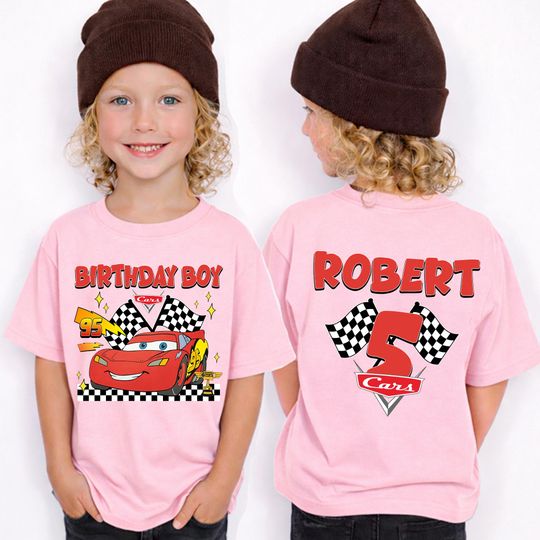 Custom Name Disney Cars Birthday Shirt Lightning McQueen Personalized Racing Family Party Tee