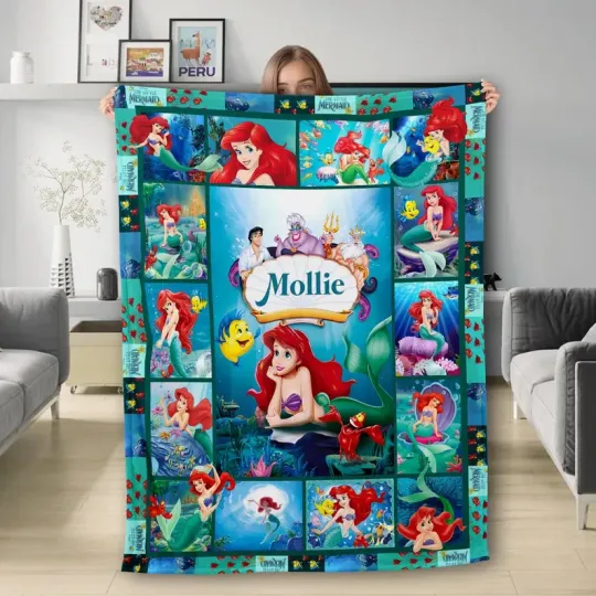 Discover Personalized Princess Movie Fleece Blanket, Magic World Blanket, Characters