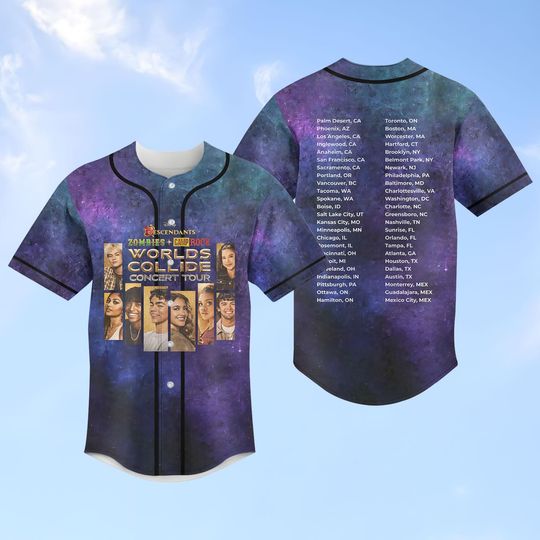 Discover Disney Descendants Zombies Camp Rock Worlds Collide Concert Tour Baseball Jersey, Disney Music Festival 2026 Jersey, Gift For Fan