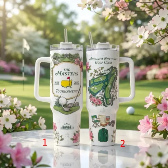 Discover Masters Tournament 40oz Tumbler With Handle, Golf Lover Travel Mug Tumbler 40oz