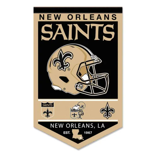 New Orleans Saints Heritage Logo Banner Flag