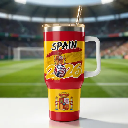 Spain World Cup 2026 Tumbler 40oz, World Cup 2026 National Team Tumbler 40oz