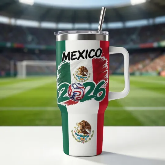 Mexico World Cup 2026 Tumbler 40oz, World Cup 2026 National Team Tumbler 40oz