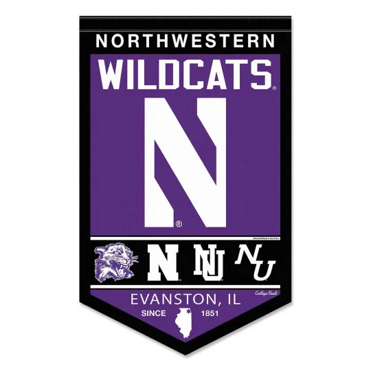 Discover Northwestern Wildcats Heritage Logo History Banner Pennant