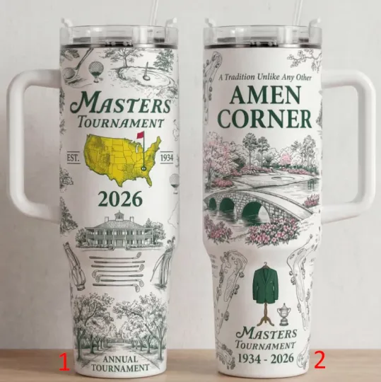Discover Masters Tournament 40oz Tumbler With Handle, Golf Lover Travel Mug Tumbler 40oz