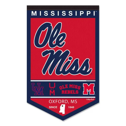 Ole Miss Heritage Logo History Banner Pennant