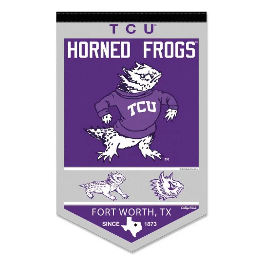 Discover Texas Christian Horned Frogs Heritage Logo Banner Pennant