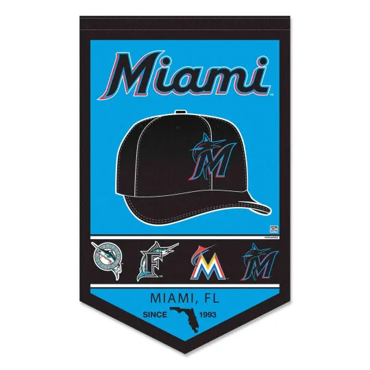 Miami Marlins History Heritage Logo Pennant Flag