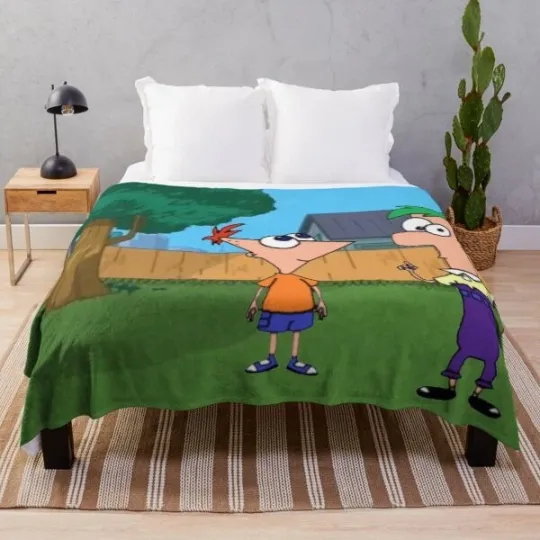 Dissney Fleeece Blanket Phineas And Ferb Mission After School Gift For Friends