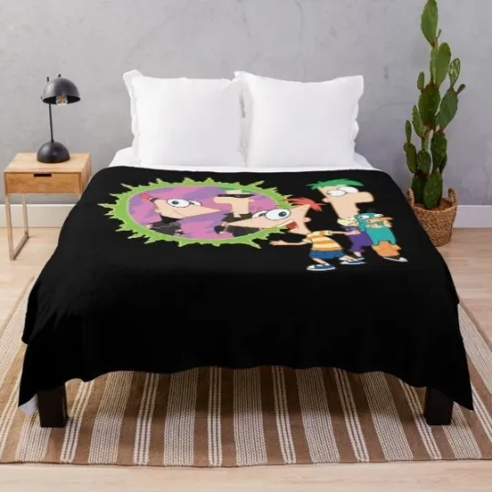 Dissney Fleeece Blanket Phineas And Ferb Love You Fans Gift For Friends