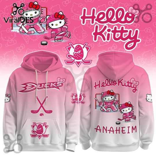 Anaheim Ducks x Hello Kitty Hoodie Joggers Set, Hockey Fan Outfit, Father's Day Gift