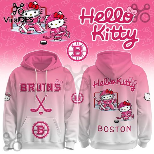 Boston Bruins x Hello Kitty Hoodie Joggers Set, Hockey Fan Outfit, Father's Day Gift