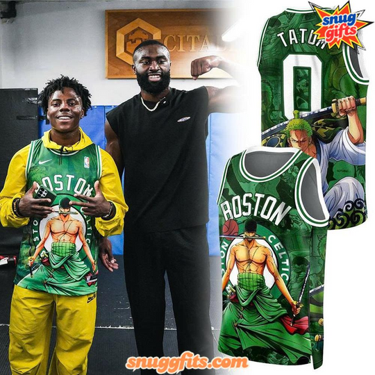 Boston Celtics x One Piece Roronoa Zoro Personalized Basketball Jersey