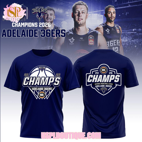 Discover Adelaide 36ers Champions 2026 Blue T-Shirt