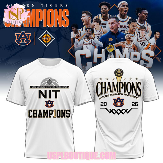 Auburn Tigers NIT Champions 2026 White T-Shirt