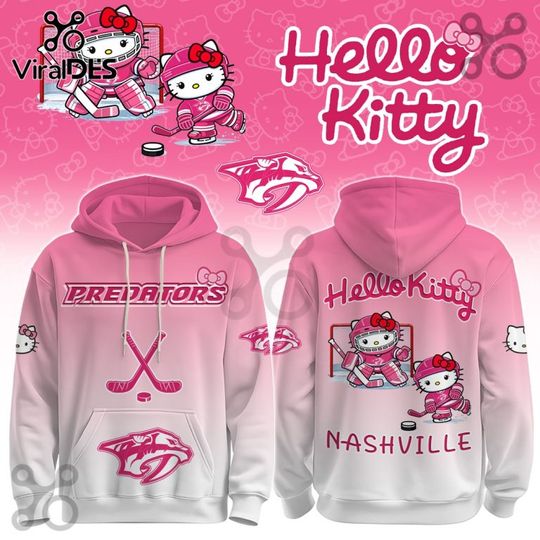Nashville Predators x Hello Kitty Hoodie Joggers Set, Hockey Fan Outfit, Father's Day Gift