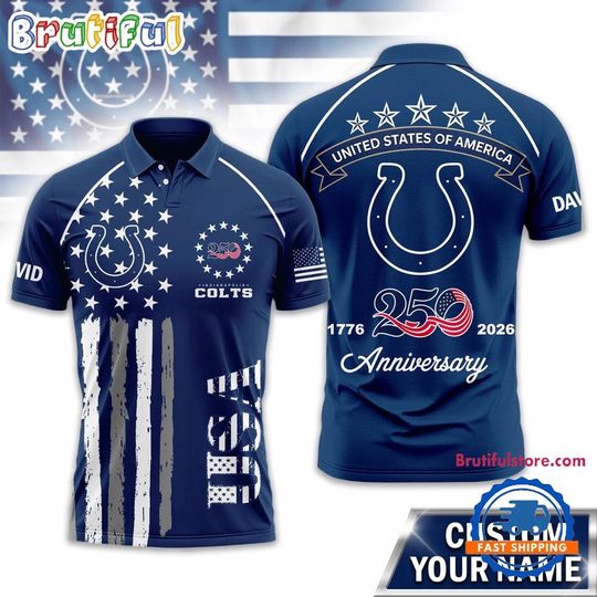 Indianapolis Colts 2026 football American Semiquincentennial 250th Anniversary Polo Shirt
