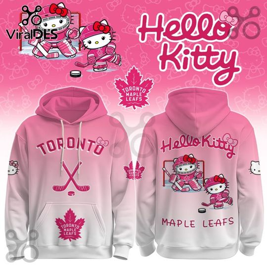 Discover Toronto Maple Leafs x Hello Kitty Hoodie Joggers Set, Hockey Fan Outfit, Father's Day Gift