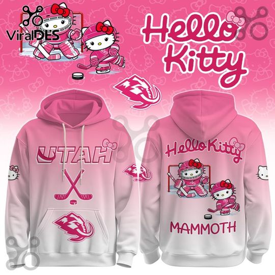 Utah Mammoth x Hello Kitty Hoodie Joggers Set, Hockey Fan Outfit, Father's Day Gift
