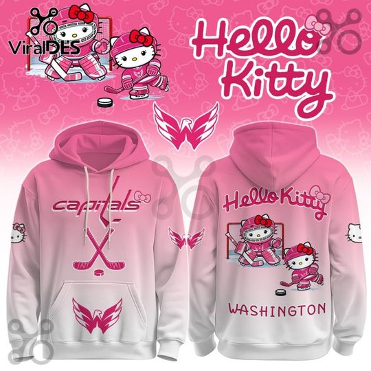 Washington Capitals  x Hello Kitty Hoodie Joggers Set, Hockey Fan Outfit, Father's Day Gift