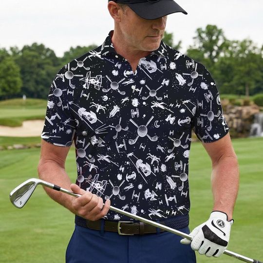 Discover Star Wars Golf Polo Shirt, Disney Golf Shirt, Disney Movie Shirt, Spaceship Golf Shirt, Funny Disney Golf Shirt, Golf Lover Gift for Men