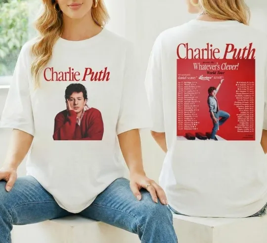 Discover Charlie Puth Shirt, Charlie Puth Whatevers Clever Tour 2026 T-Shirt