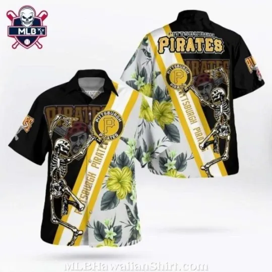 Discover Pirates Skeleton Batter Hawaiian Shirt – Pittsburgh Black And Gold Aloha, Unisex