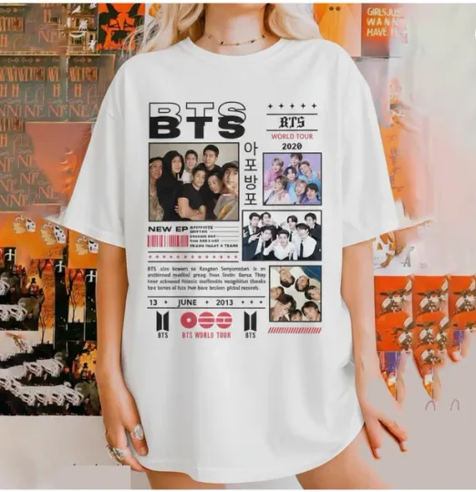 BTS 2013–2026 World Tour Graphic T-Shirt for ARMY – K-Pop Fan Gift Tee.