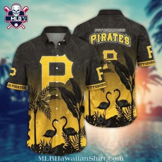 Discover Pittsburgh Baseball Team Piratess Black Flamingo Hawaiian Shirt – Island Nights,